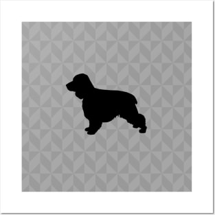 Cocker Spaniel Dog Lover Gift - Scandi Geometric Silhouette Posters and Art